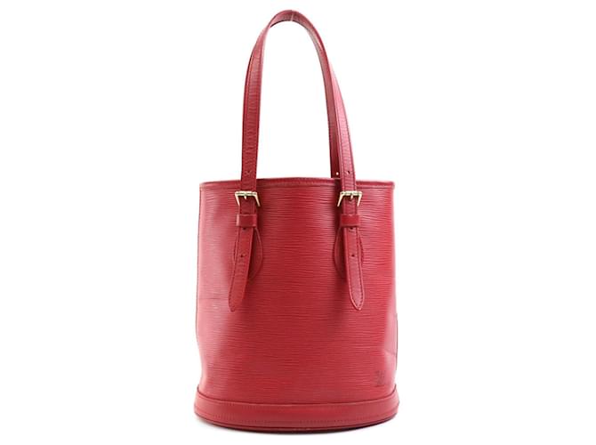 Louis Vuitton Bucket Red Leather  ref.1153487