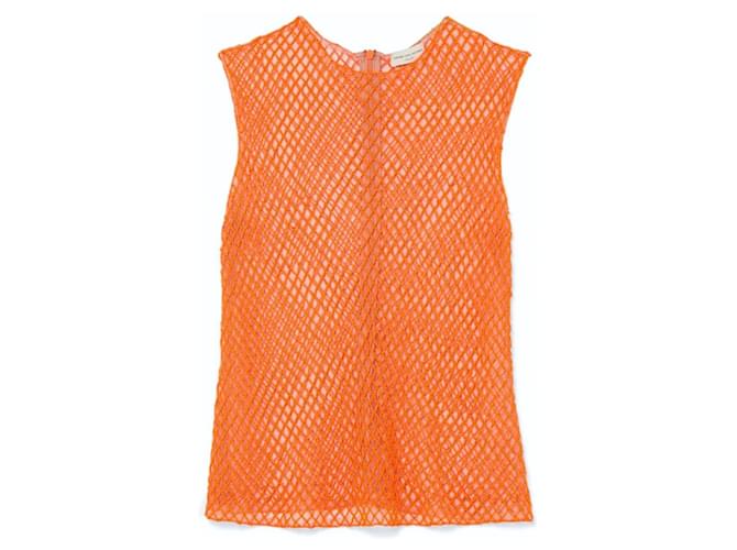 Dries Van Noten Centila Beaded Top Orange Polyester  ref.1153808