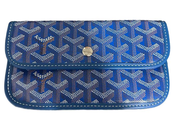 Goyard Clutch Bag Blue Leather