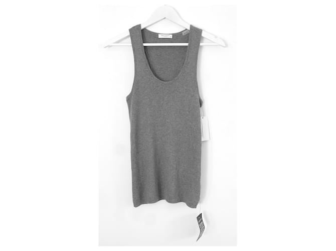 Equipment ribbed knit vest tank top Grey Cotton Cashmere  ref.1153874