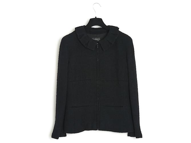 Chanel fr40 Conjunto de chaqueta FW1997 Bouclette de lana negra Negro  ref.1153883