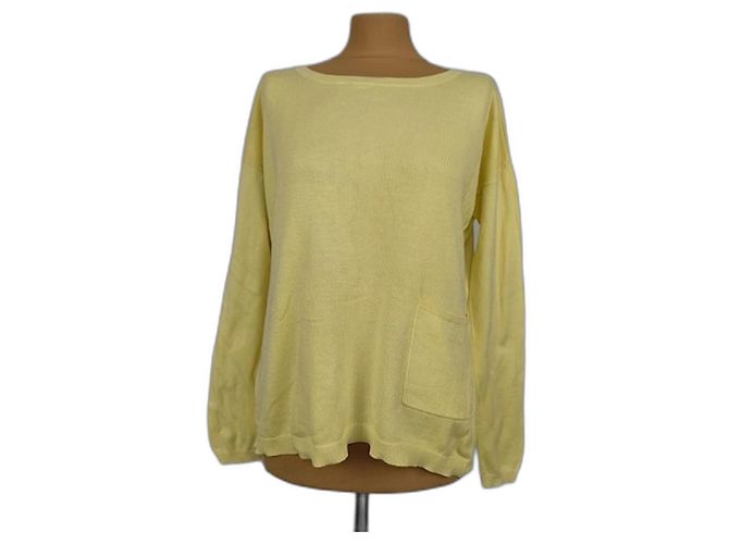 Autre Marque Prenda de punto amarilla de algodón y rayón Amarillo