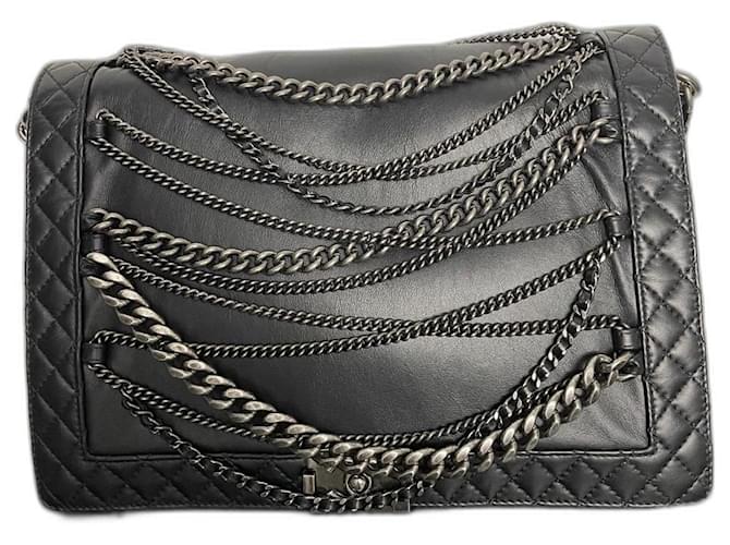 Boy Chanel Handbags Black Leather  ref.1153906
