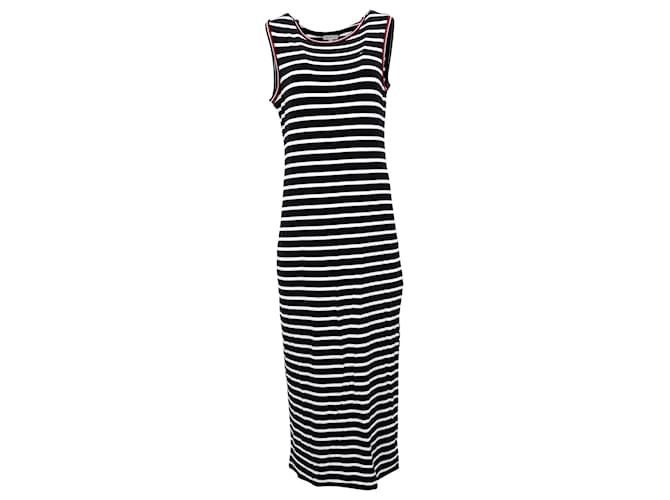 Tommy Hilfiger Womens Breton Stripe Sleeveless Maxi Dress in Black Viscose Cellulose fibre  ref.1153934