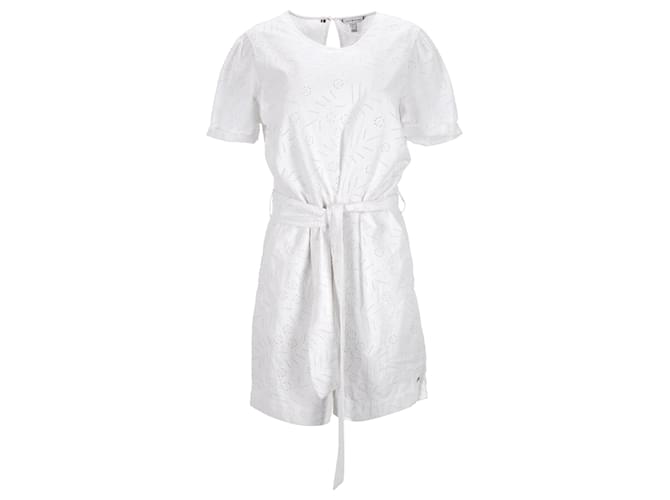 Tommy Hilfiger Womens Broderie Anglaise Playsuit in White Cotton  ref.1153938