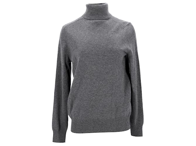 Tommy Hilfiger Womens Pure Recycled Cashmere Roll Neck Jumper Grey Wool  ref.1153943
