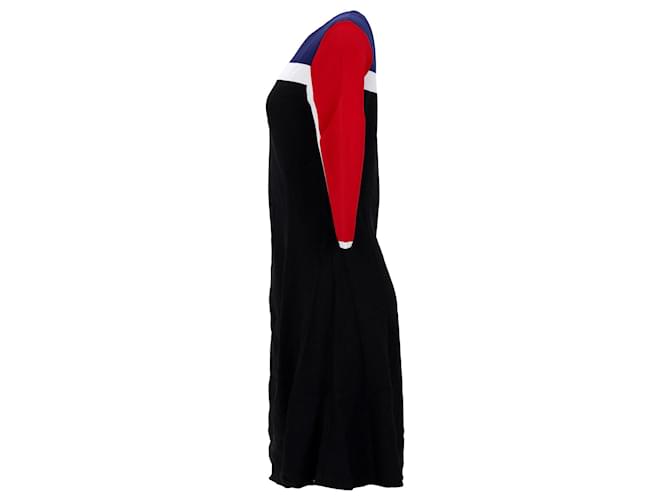 Tommy Hilfiger Womens Colour Blocked Fit And Flare Dress in Navy Blue Viscose Cellulose fibre  ref.1153999