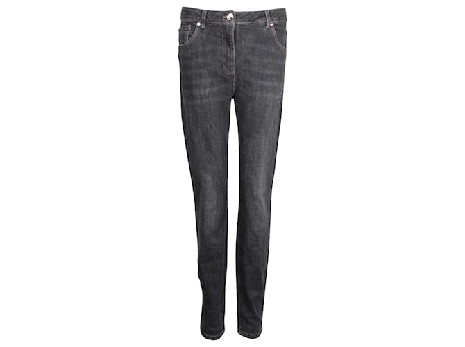 Brunello Cucinelli Slim Fir Jeans in Dark Blue Cotton  ref.1154002
