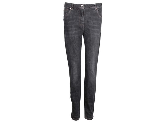 Vaqueros Brunello Cucinelli Slim Fir de algodón azul oscuro