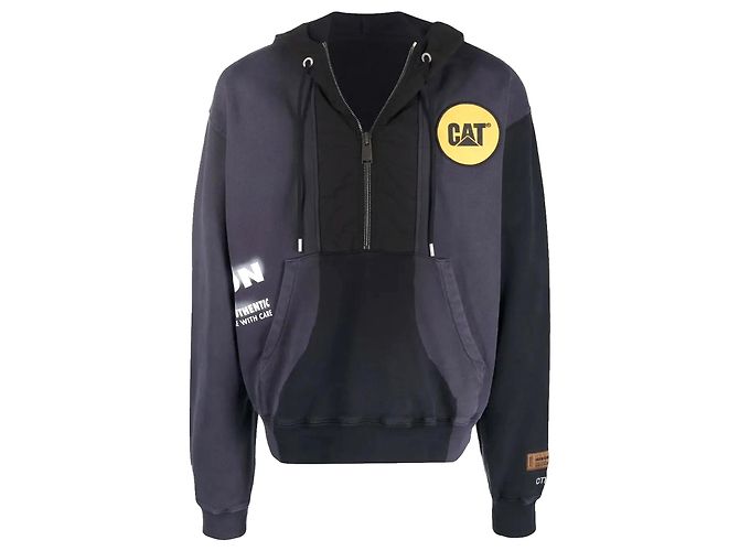 Heron Preston HP Color Block Kapuzenpullover mit halbem Reißverschluss