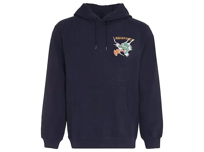 Autre Marque Maha Force Embroidered Hoodie Blue Cotton  ref.1154058