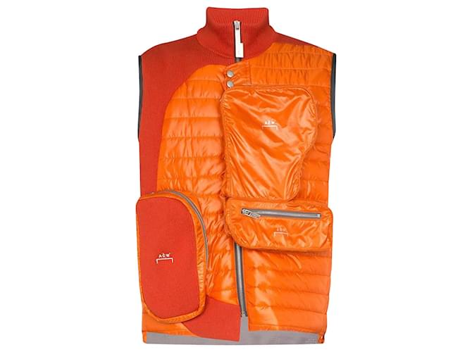 Autre Marque Chaleco acolchado con bolsillo asimétrico Naranja Poliamida Nylon  ref.1154088