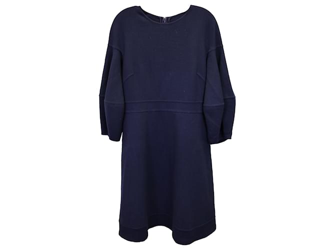 Oscar De La Renta Long Sleeve Dress in Navy Blue Wool ref.JC1154110 (Sold)  - Joli Closet