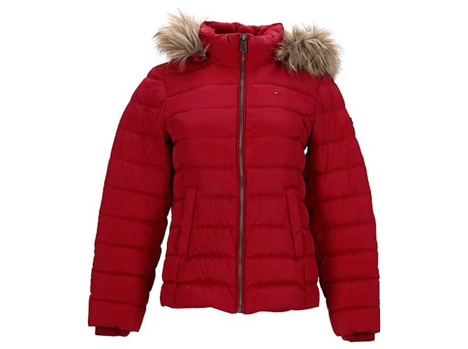 Tommy Hilfiger Womens Sustainable Padded Down Jacket Red Polyester  ref.1154143