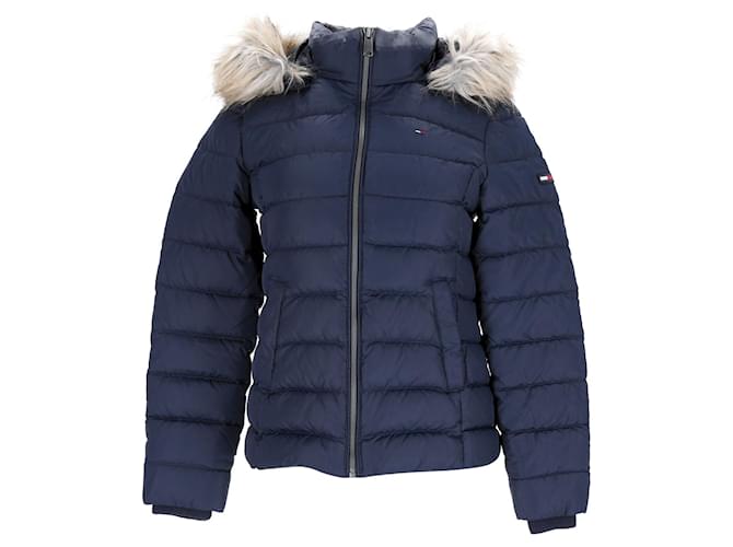 Tommy Hilfiger Womens Sustainable Padded Down Jacket in Navy Blue Polyester  ref.1154146