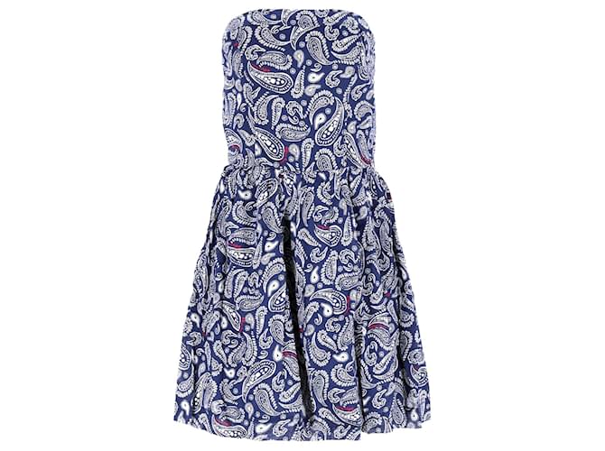 Tommy Hilfiger Damen-Paisley-Kleid aus blauer Baumwolle  ref.1154161