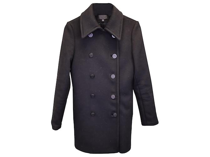 Nili Lotan Melina Double-Breasted Coat in Black Wool  ref.1154184