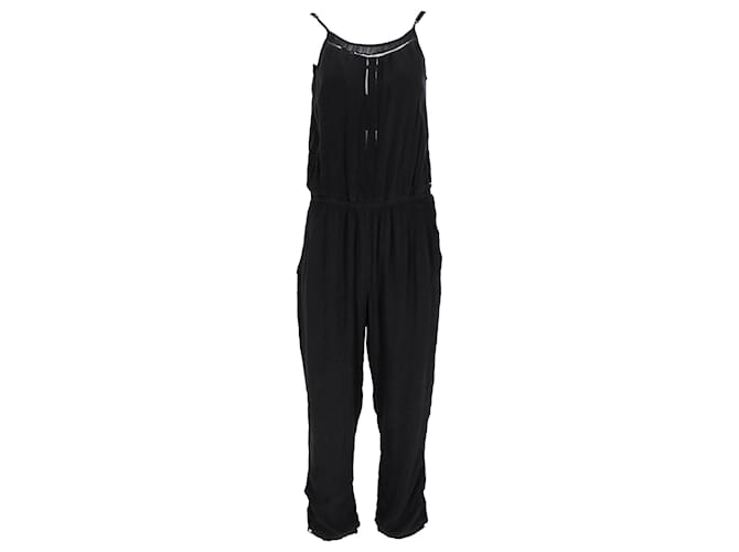 Tommy Hilfiger Womens Crepe Jumpsuit in Black Viscose Cellulose fibre  ref.1154191