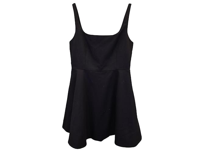 Theory Mini vestido largo com decote quadrado em algodão preto  ref.1154216