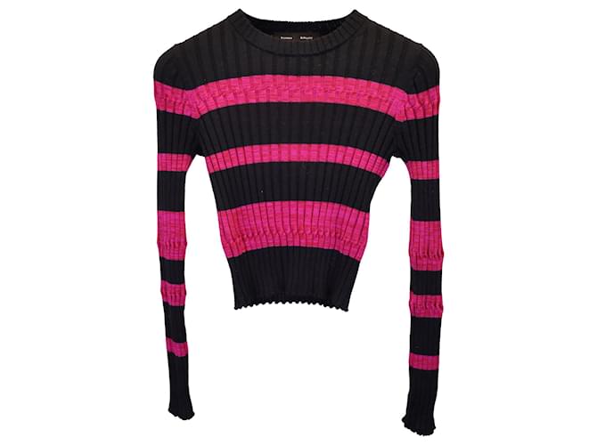 Proenza Schouler Striped Ribbed Crewneck Sweater in Multicolor