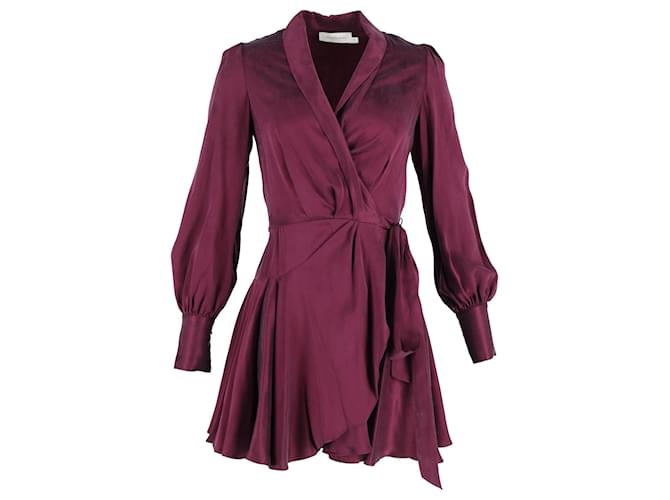 Mini-robe portefeuille Zimmermann en soie violette  ref.1154225