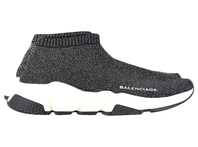 Day Balenciaga Speed Glitter Sneakers aus schwarzem Polyester  ref.1154227
