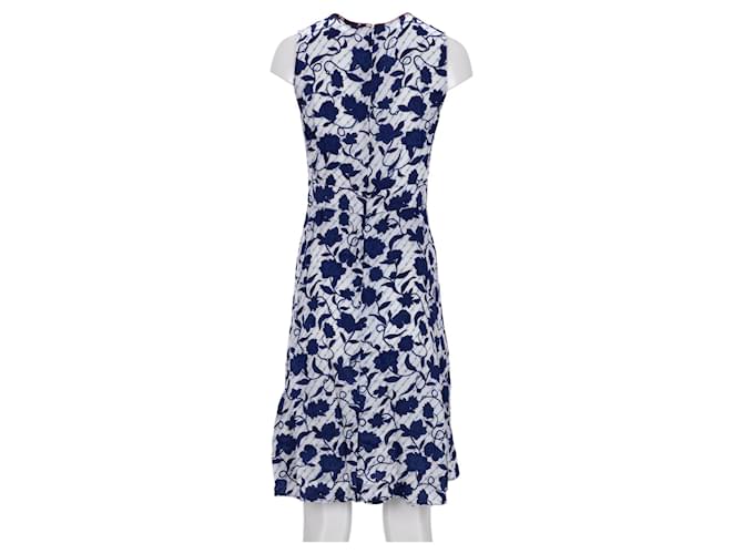 Tommy Hilfiger Womens Sleeveless Floral Print Midi Dress in Blue Viscose Cellulose fibre  ref.1154236