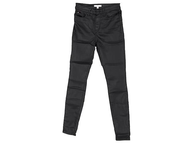 Tommy Hilfiger Womens Th Soft Harlem Coated Skinny Jeans Black Cotton  ref.1154258