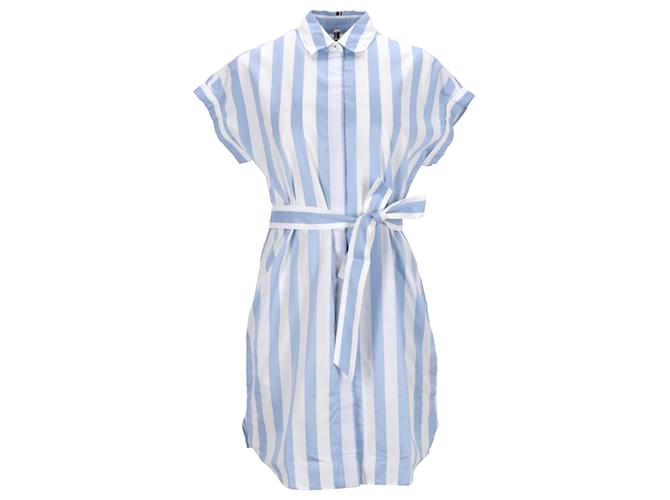 Tommy Hilfiger Womens Essential Organic Cotton Shirt Dress in Light Blue Cotton  ref.1154265