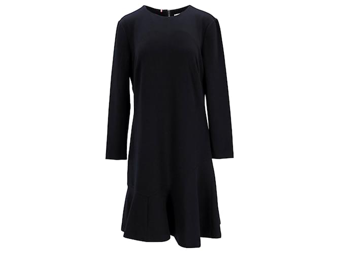 Tommy Hilfiger Strukturiertes Fit-and-Flare-Kleid für Damen Marineblau Polyester  ref.1154267