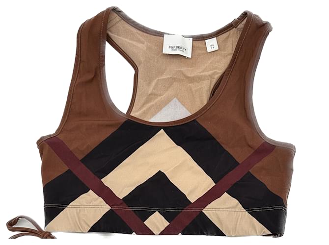 BURBERRY  Tops T.International XS Polyester Brown  ref.1154344