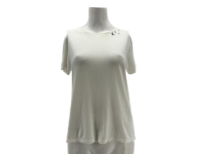 T-shirts SAINT LAURENT.International S Coton Blanc  ref.1154372