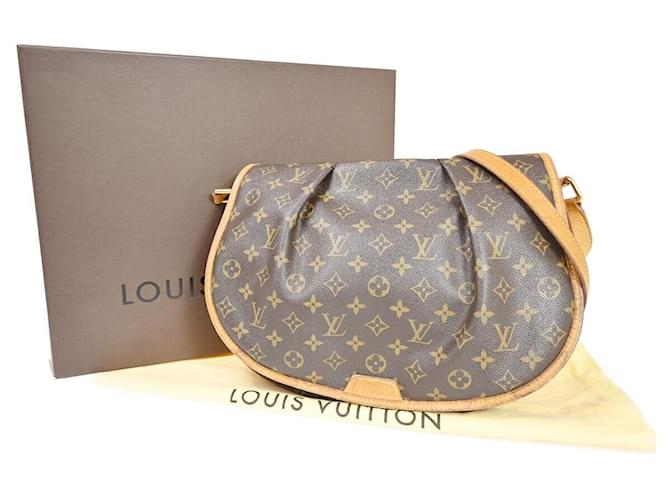 Louis Vuitton Menilmontant Marrom Lona  ref.1154496