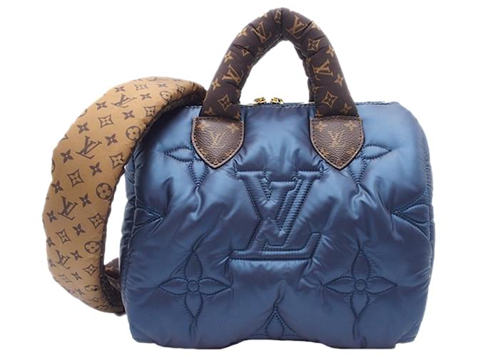 Louis Vuitton Blaues Monogramm-Kissen Speedy Bandouliere 25 Nylon Tuch  ref.1154547