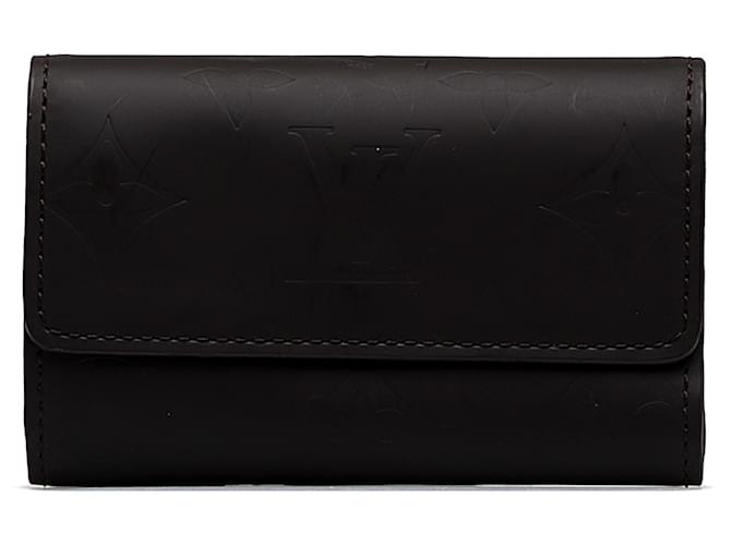 Alfombra con monograma negro de Louis Vuitton Multicles 6 Titular de la clave Cuero Becerro  ref.1154559