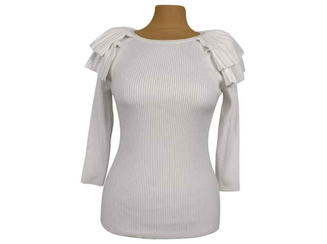 Karen Millen Knitwear White Viscose  ref.1154612