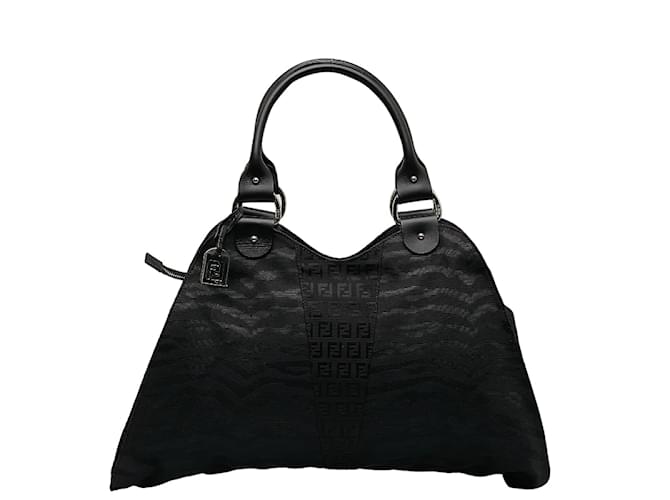Fendi Zucchino Canvas Handle Bag Black Cloth  ref.1154655