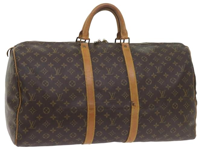 Louis Vuitton Monograma Keepall 55 Boston Bag M41424 LV Auth ki3711 Lona  ref.1154866