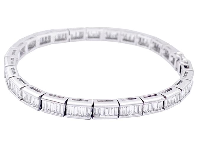 inconnue Line bracelet, white gold and baguette-cut diamonds.  ref.1154986
