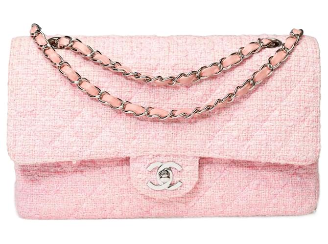 Sac Chanel Timeless/Classico in tweed rosa - 101587  ref.1155023