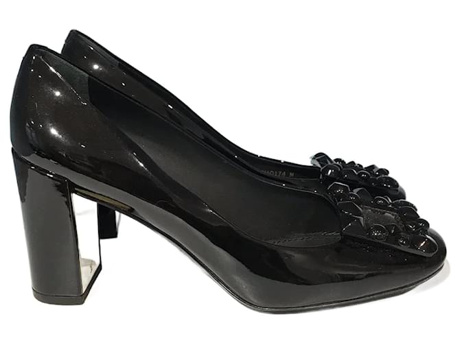 LOUIS VUITTON  Heels T.eu 39 Patent leather Black  ref.1155067