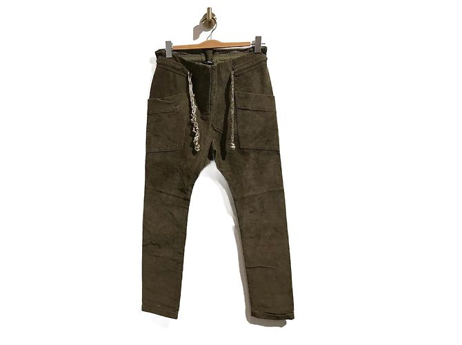 BALMAIN Hose T.FR 36 Samt Khaki