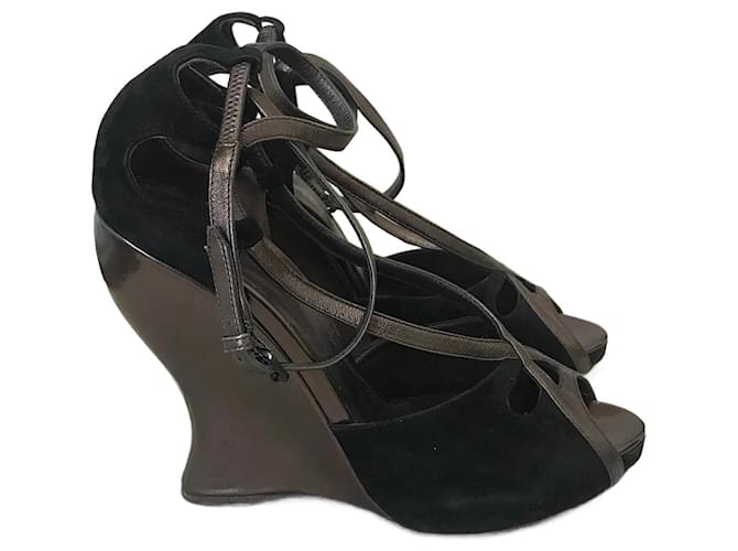 BOTTEGA VENETA  Sandals T.eu 39 Suede Black  ref.1155097