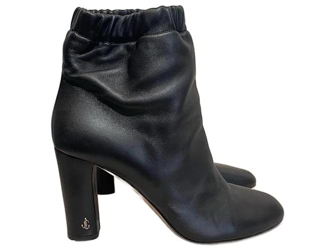 JIMMY CHOO  Ankle boots T.eu 40 leather Black  ref.1155105