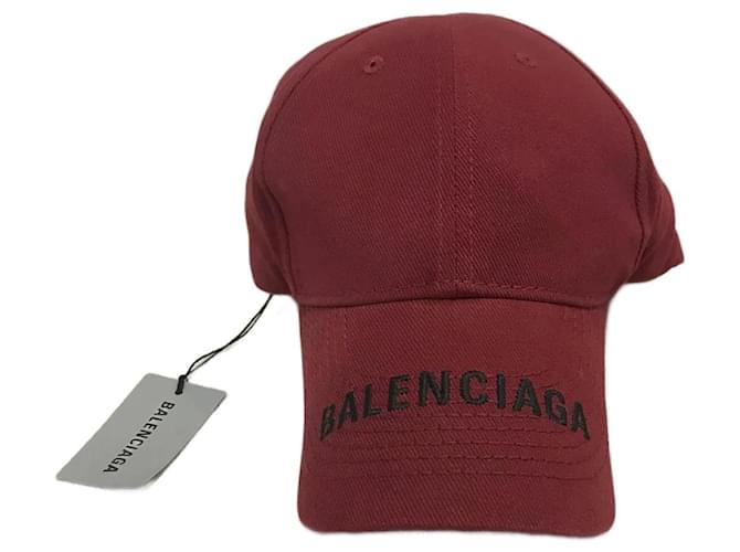BALENCIAGA  Hats T.International L Cotton Dark red  ref.1155127