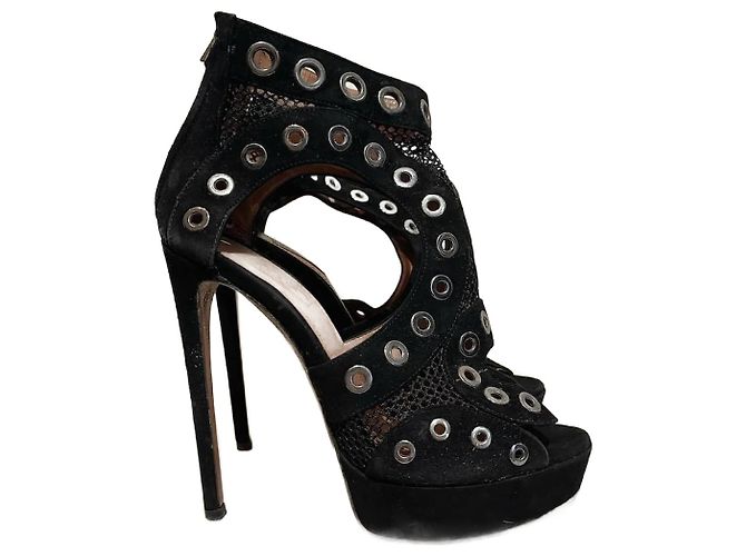 Alaïa Sandali ALAIA T.EU 37.5 Camoscio Nero