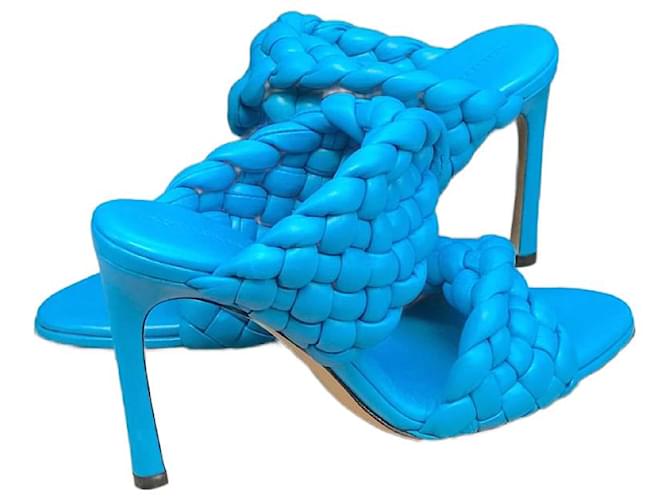 BOTTEGA VENETA  Sandals T.eu 38 leather Blue  ref.1155137