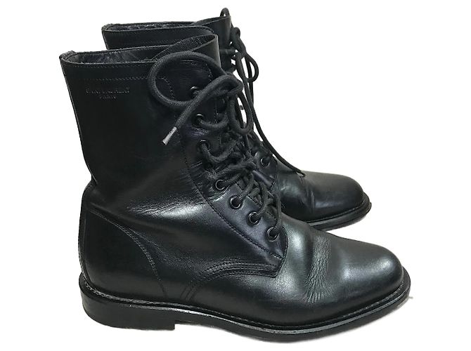 SAINT LAURENT Botines T.EU 39 Cuero Negro