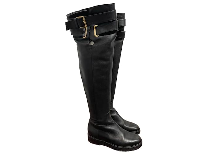 VALENTINO GARAVANI  Boots T.eu 37.5 leather Black  ref.1155177