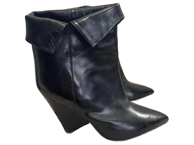 ISABEL MARANT  Ankle boots T.eu 37 leather Black  ref.1155181